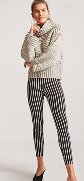Forever 21 Pants - Black and White Striped Pants